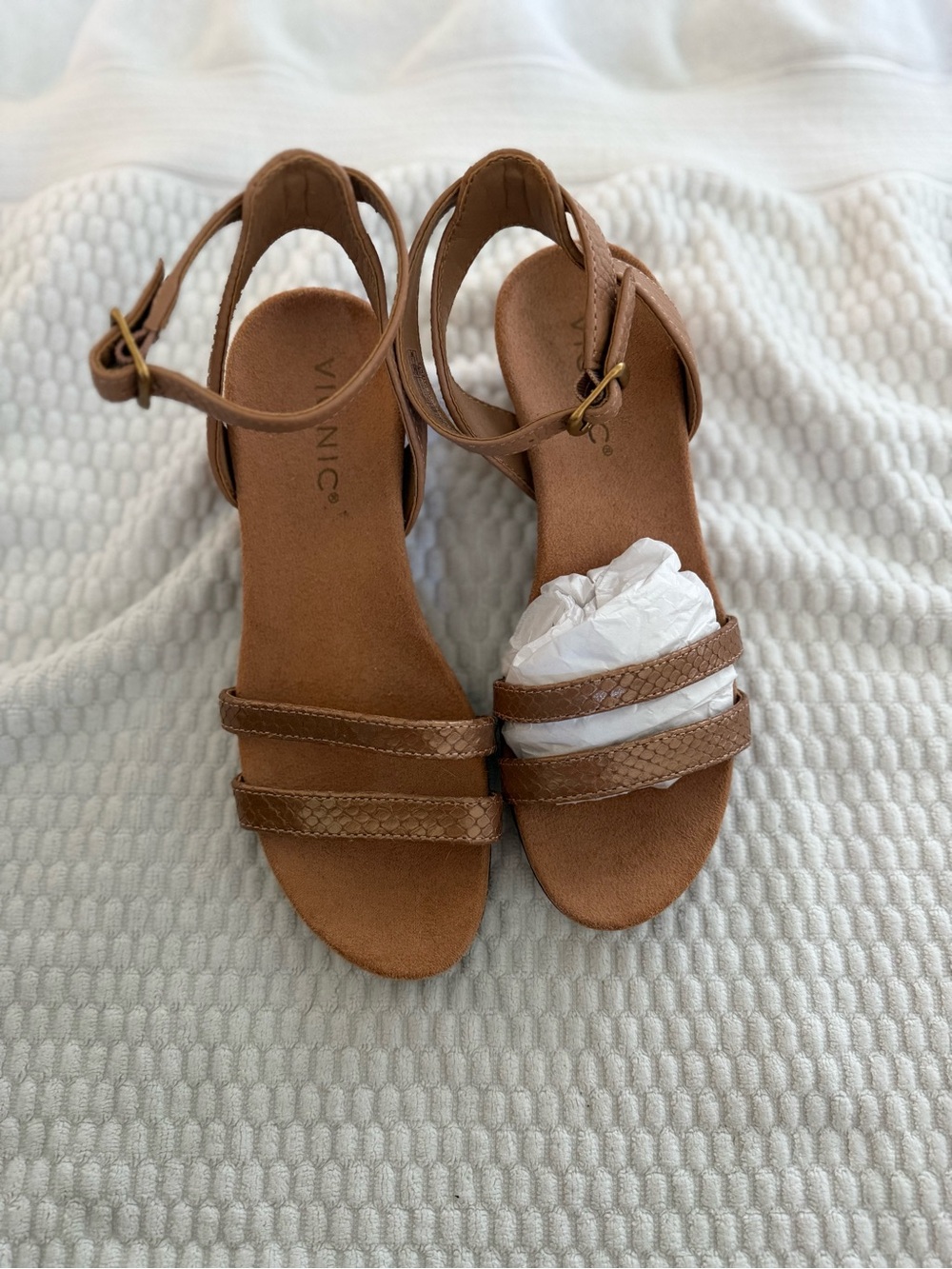 Vionic Bronze python Orlando Ankle-Strap Sandals